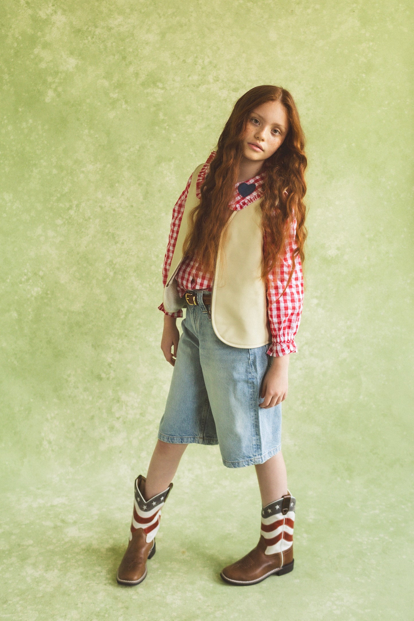 Hold Ya Horses Leather Vest Soft Pink