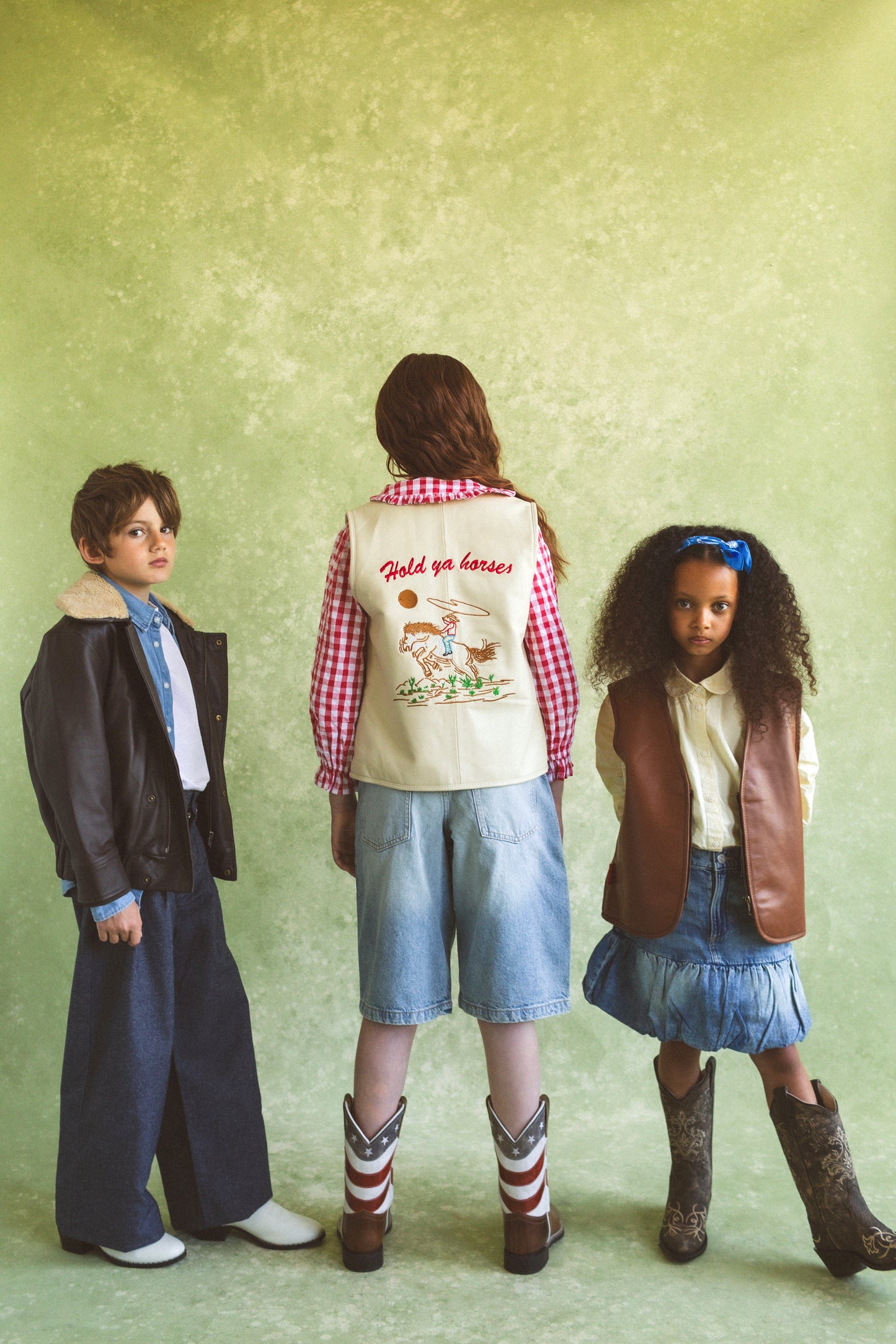 Hold Ya Horses Leather Vest Soft Pink