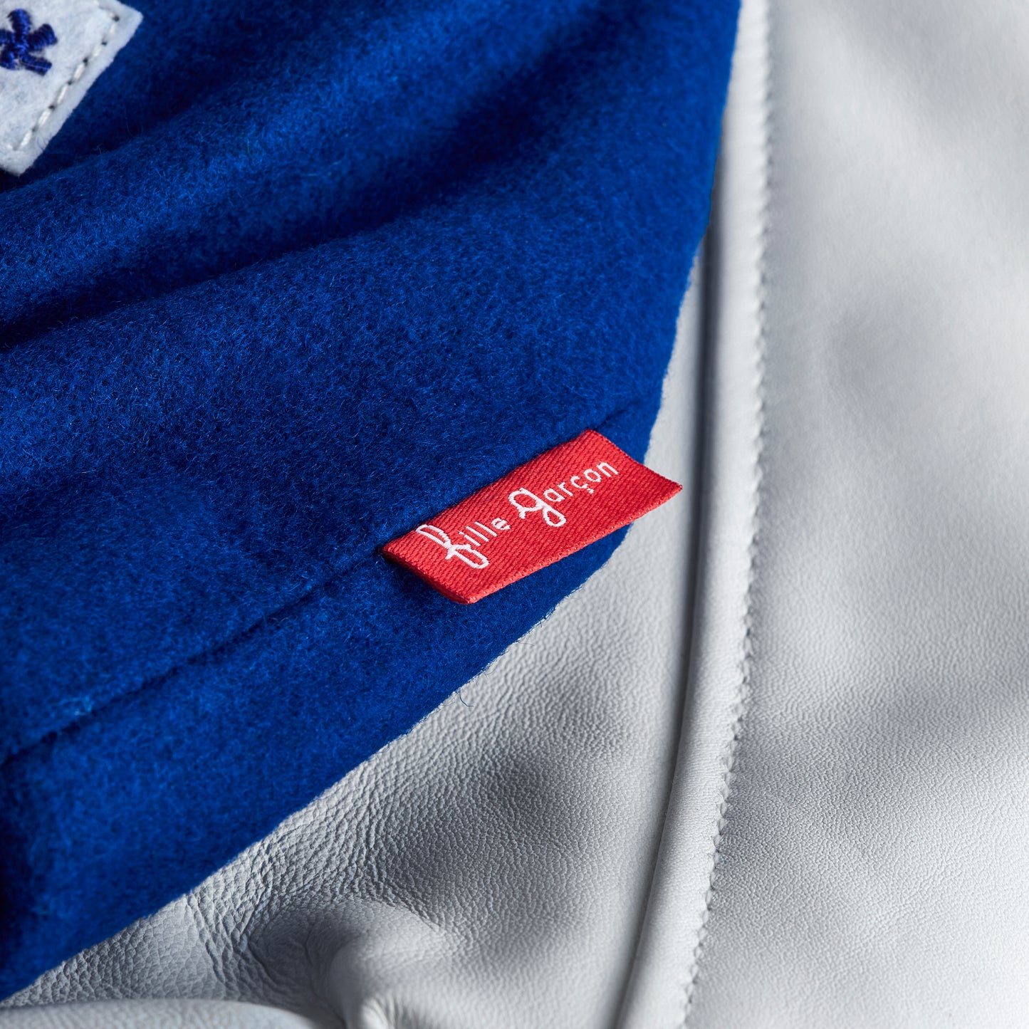 Awesome Letterman Jacket Snap Front Blue