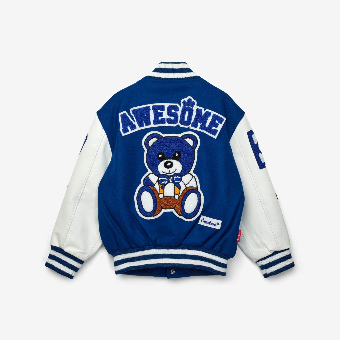 Awesome Letterman Jacket Snap Front Blue
