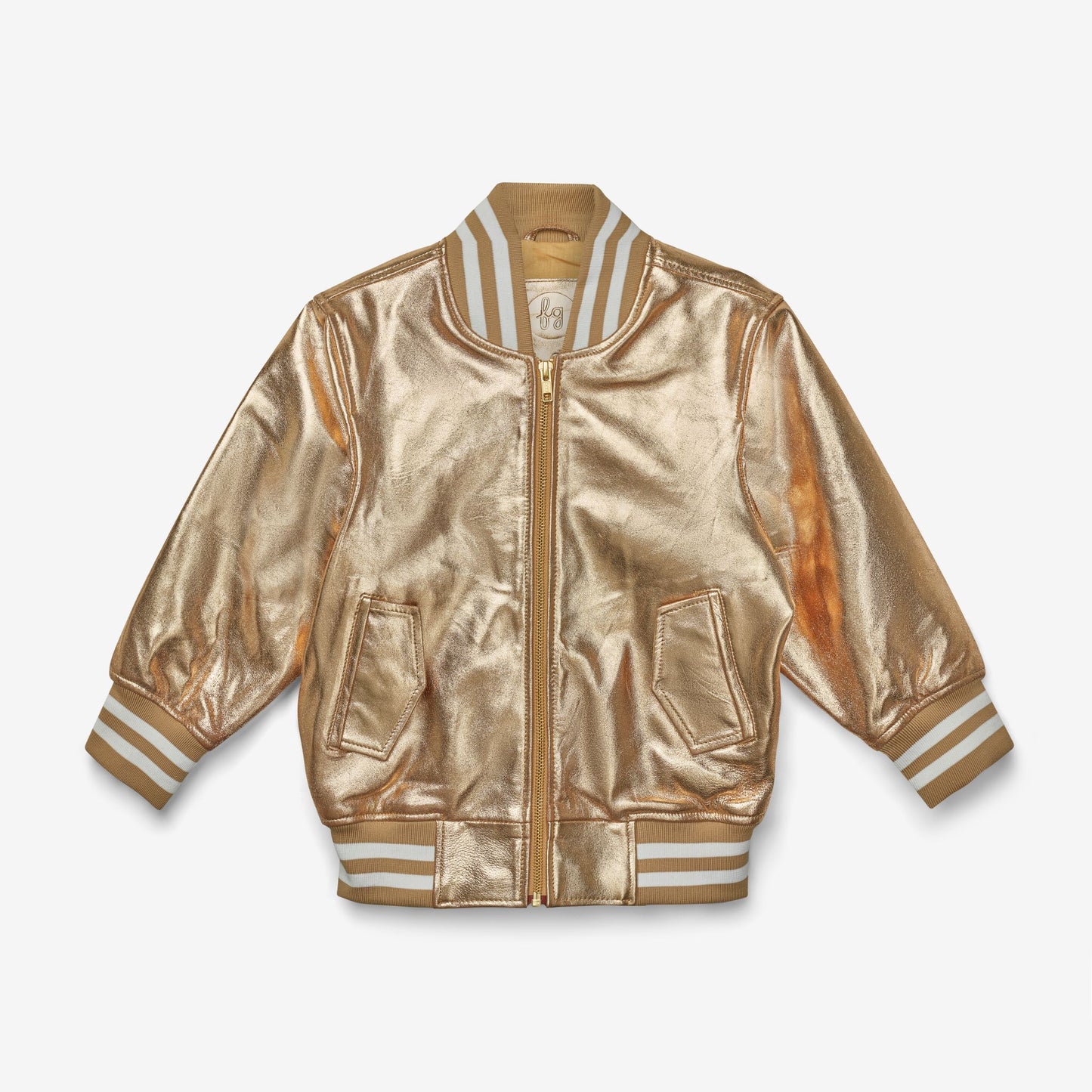 The Stardust Gold Nappa Leather Bomber Jacket