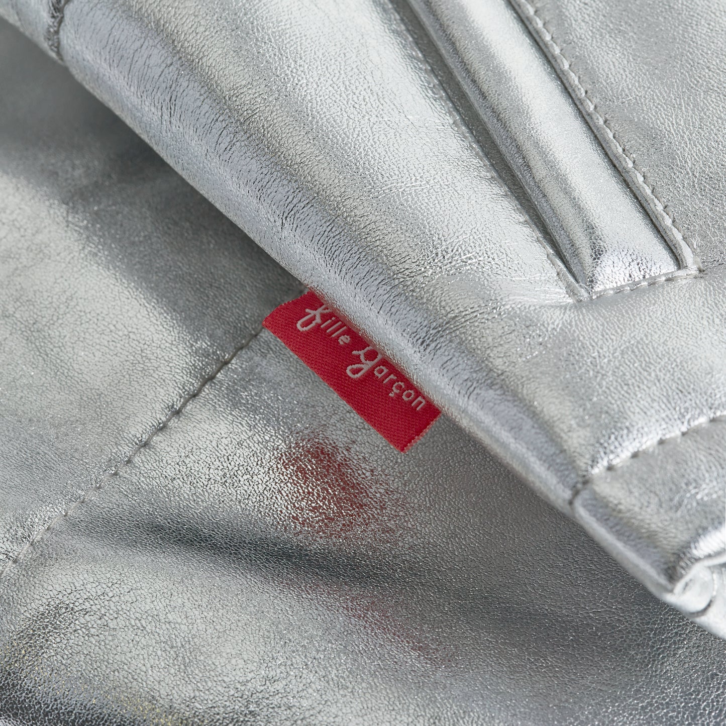 Moonlight Silver Leather Padded Zip Front Gilet