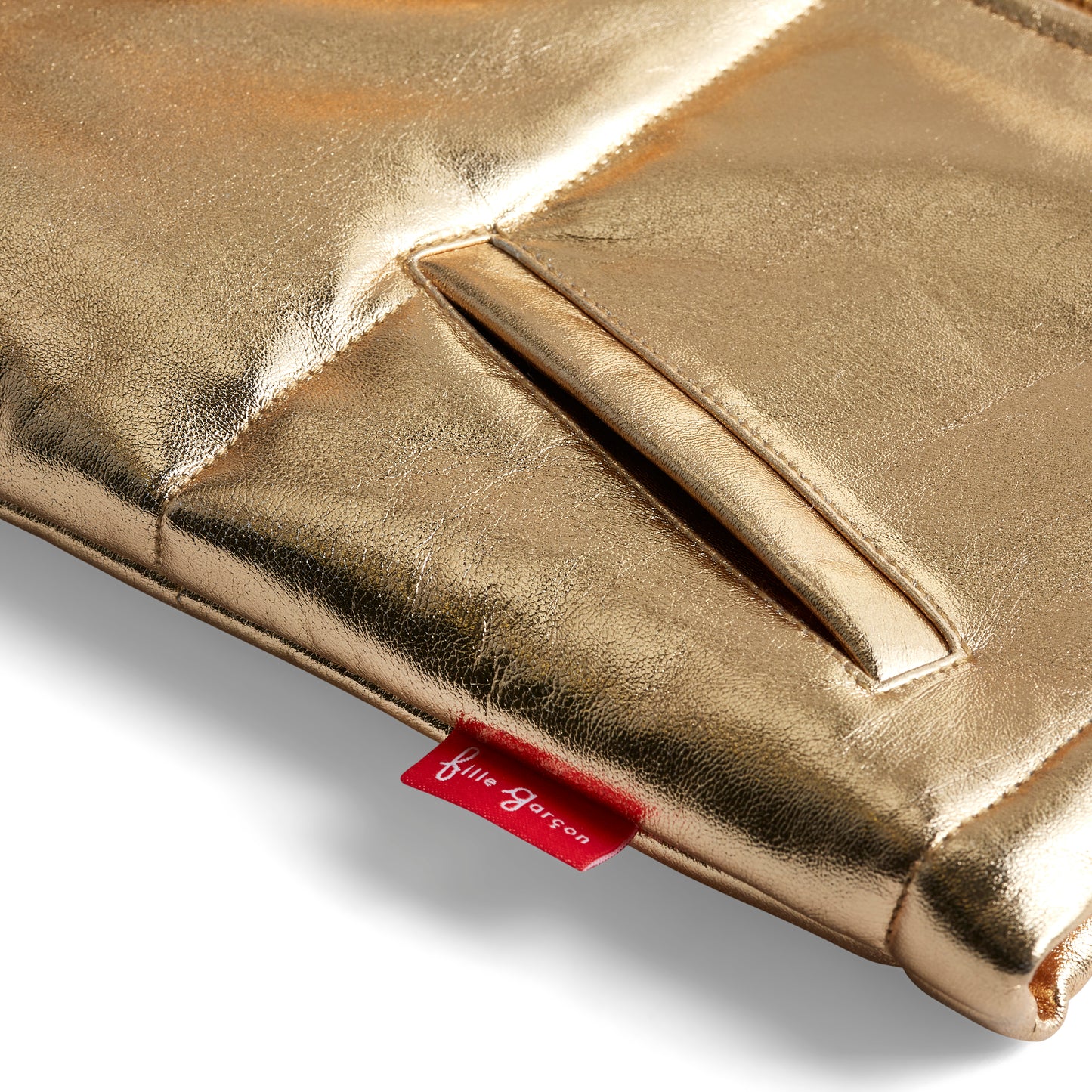 Starlight Gold Leather Padded Zip Front Gilet