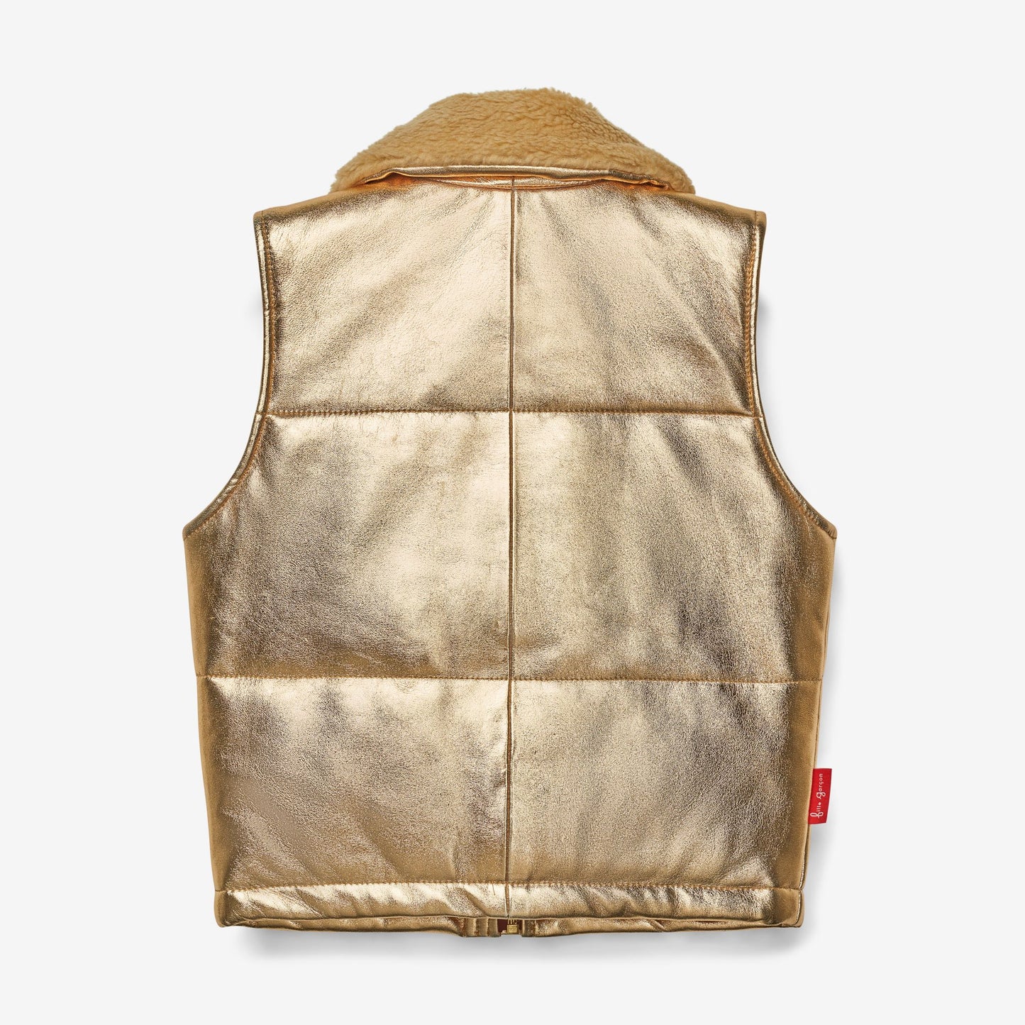 Starlight Gold Leather Padded Zip Front Gilet