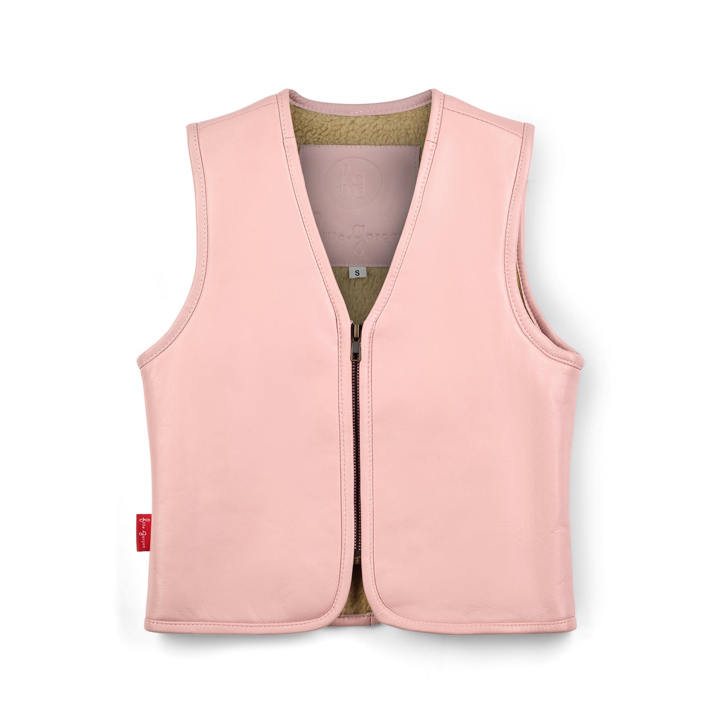 Hold Ya Horses Leather Vest Soft Pink