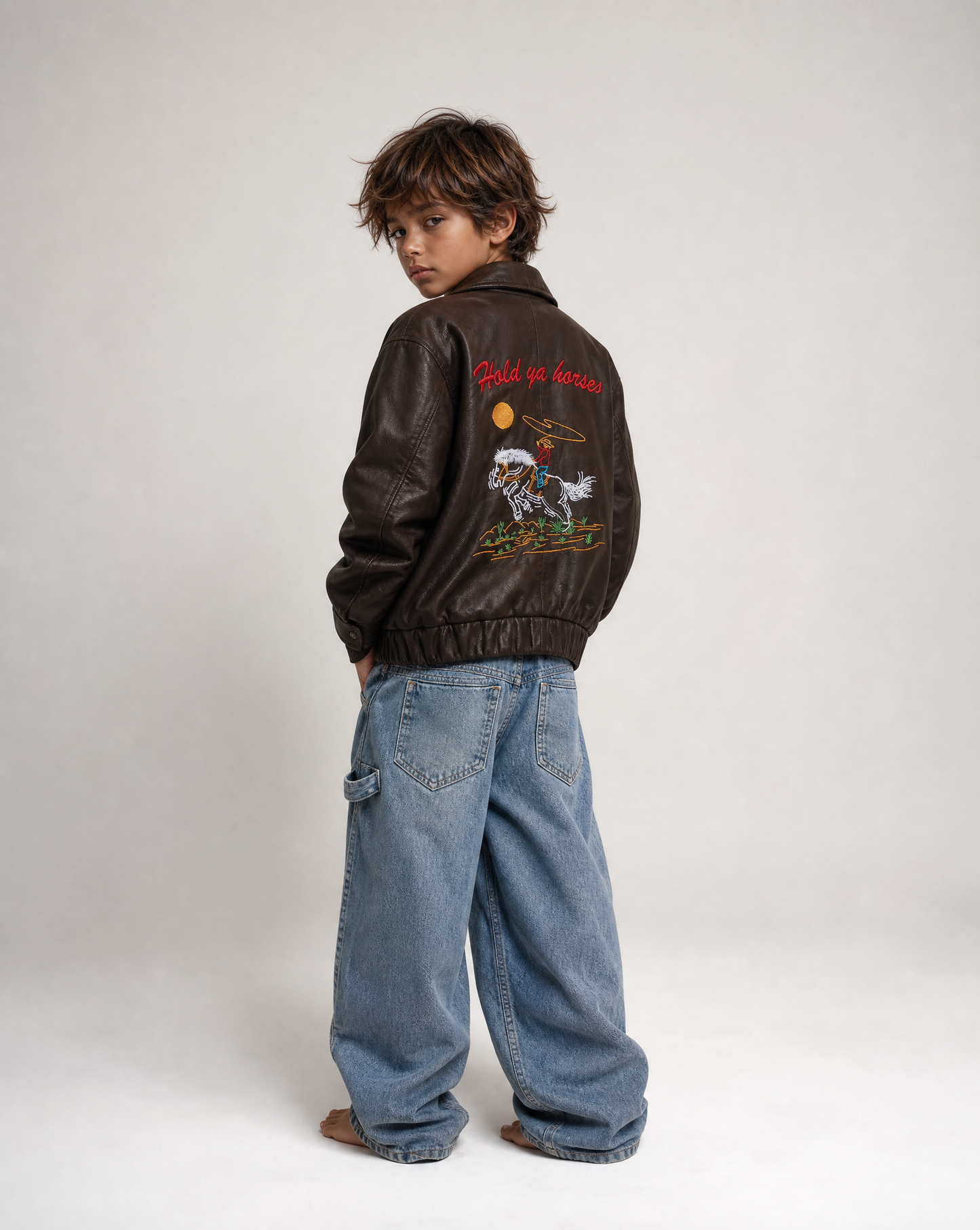 Hold Ya Horses Brown Leather Jacket Brown Shearling
