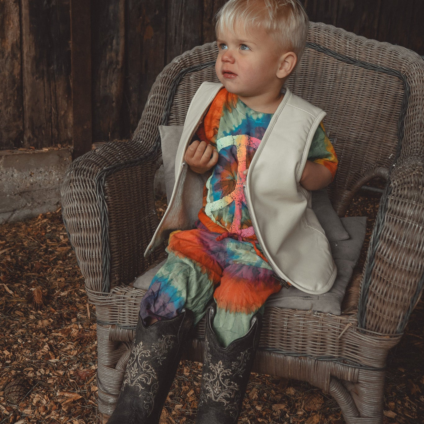 Hold Ya Horses Cream Leather Vest