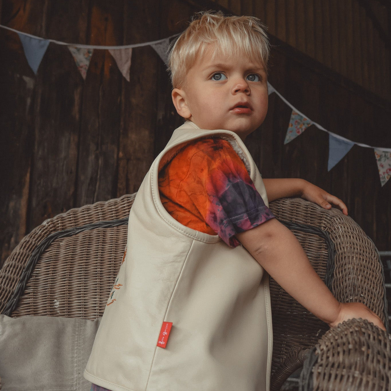 Hold Ya Horses Cream Leather Vest