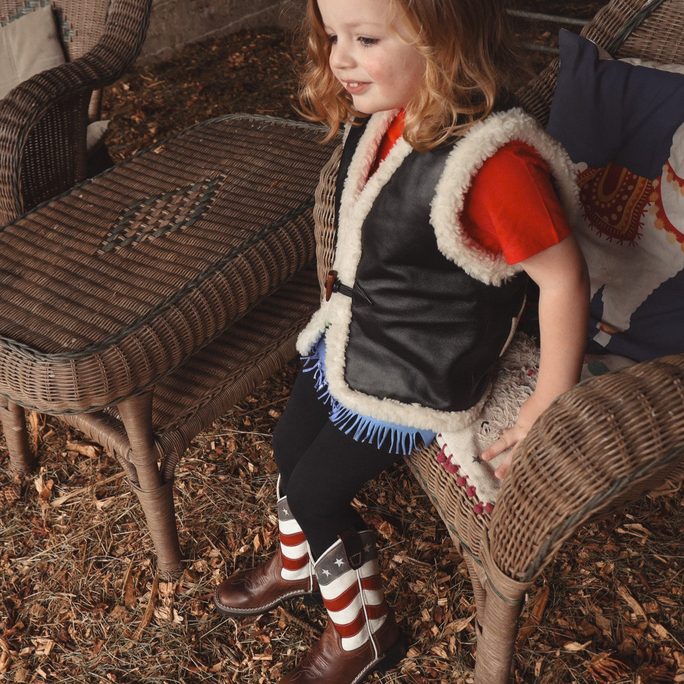 The Freedom Boot – Genuine Leather Broad Toe with American Flag Accents