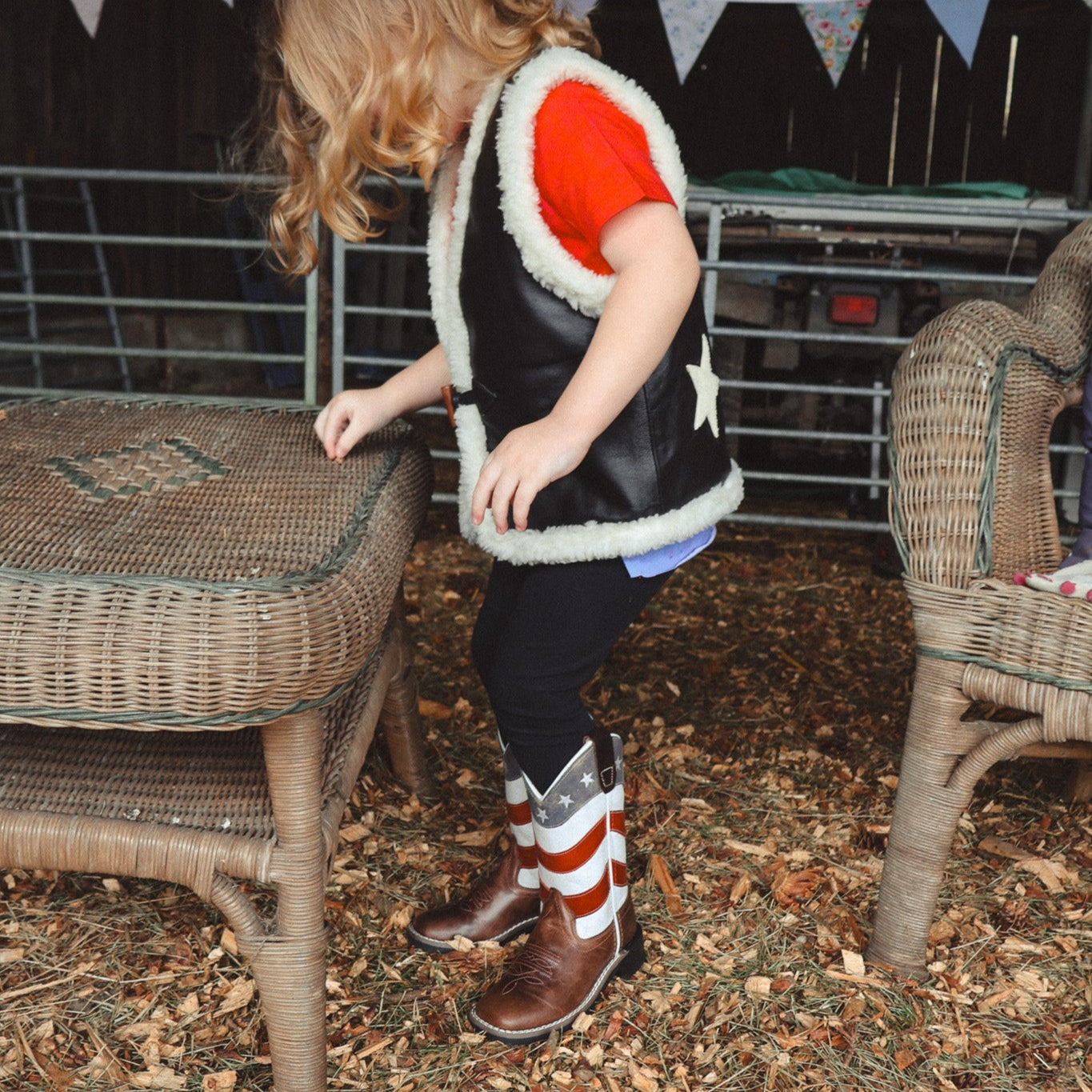 The Freedom Boot – Genuine Leather Broad Toe with American Flag Accents
