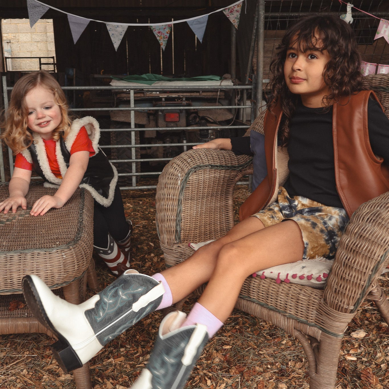 The Dakota Boot – Black & White with Embroidered Accents