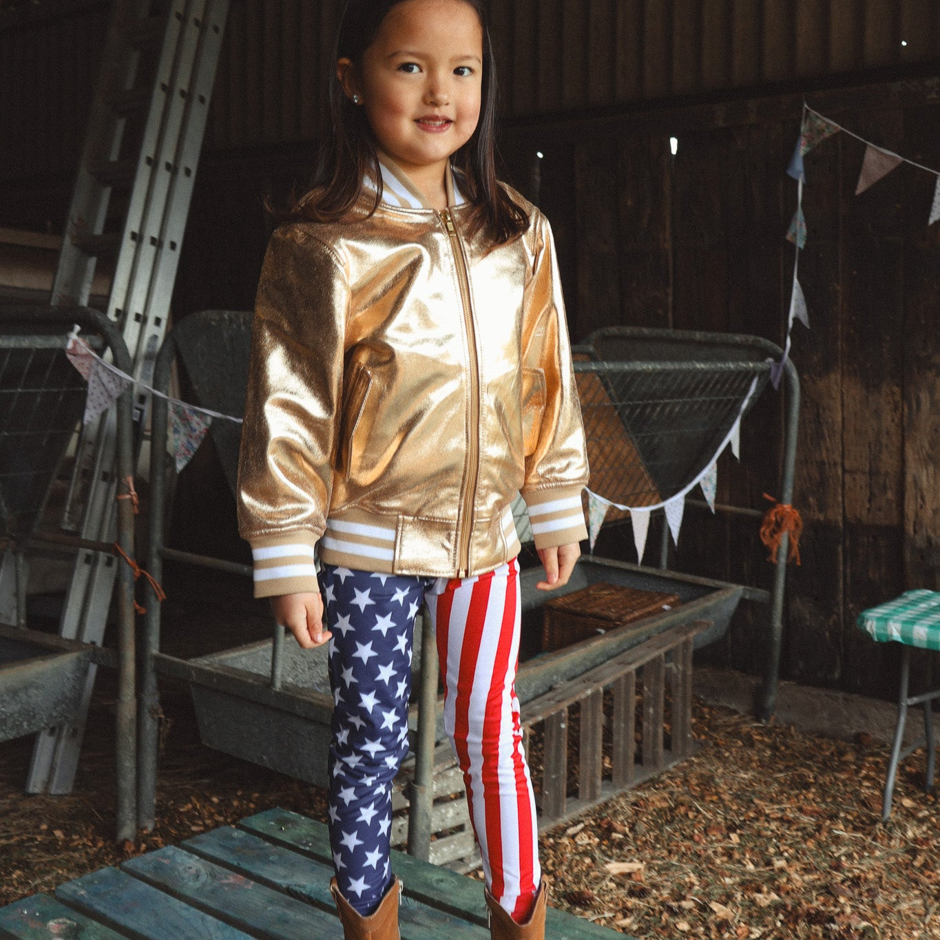 The Stardust Gold Nappa Leather Bomber Jacket
