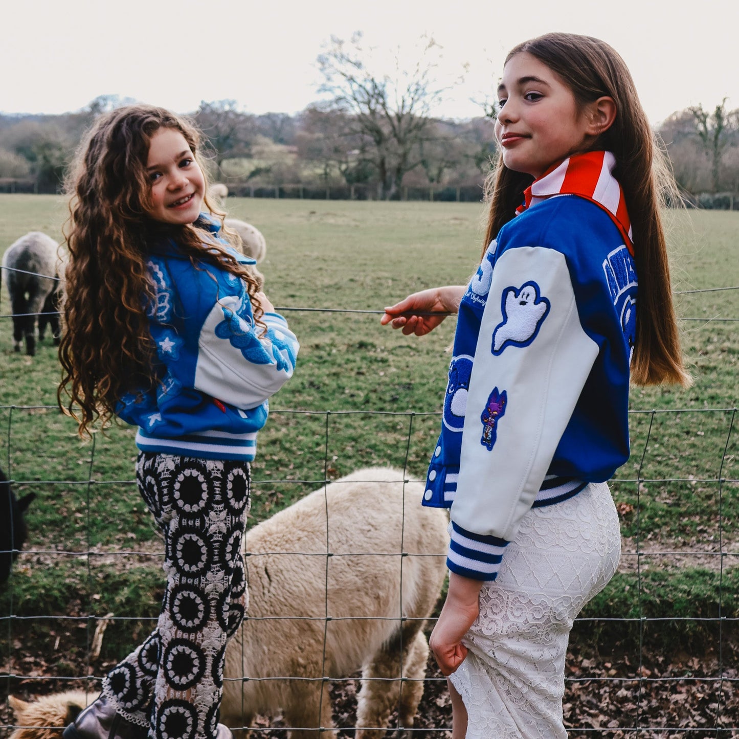Awesome Letterman Jacket Snap Front Blue