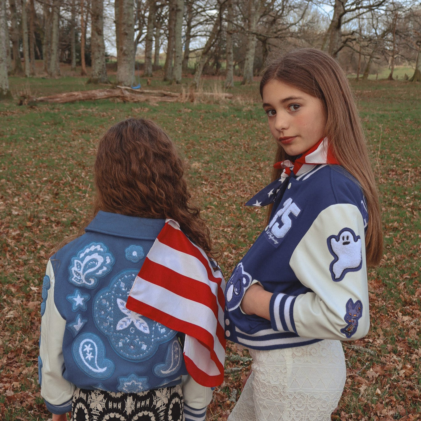 Awesome Letterman Jacket Snap Front Blue