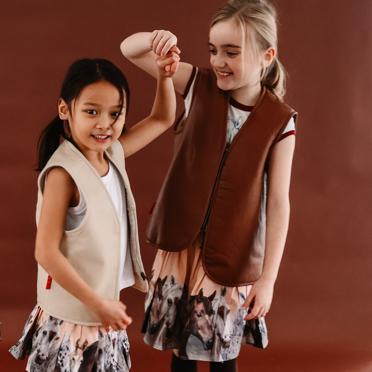 Hold Ya Horses Cream Leather Vest