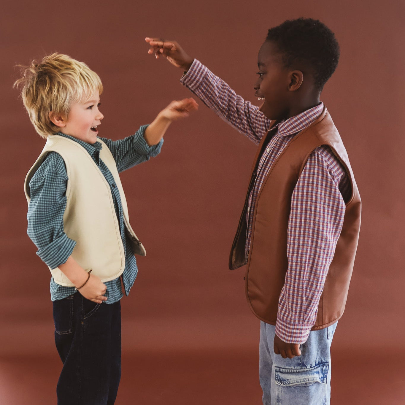 Hold Ya Horses Cream Leather Vest