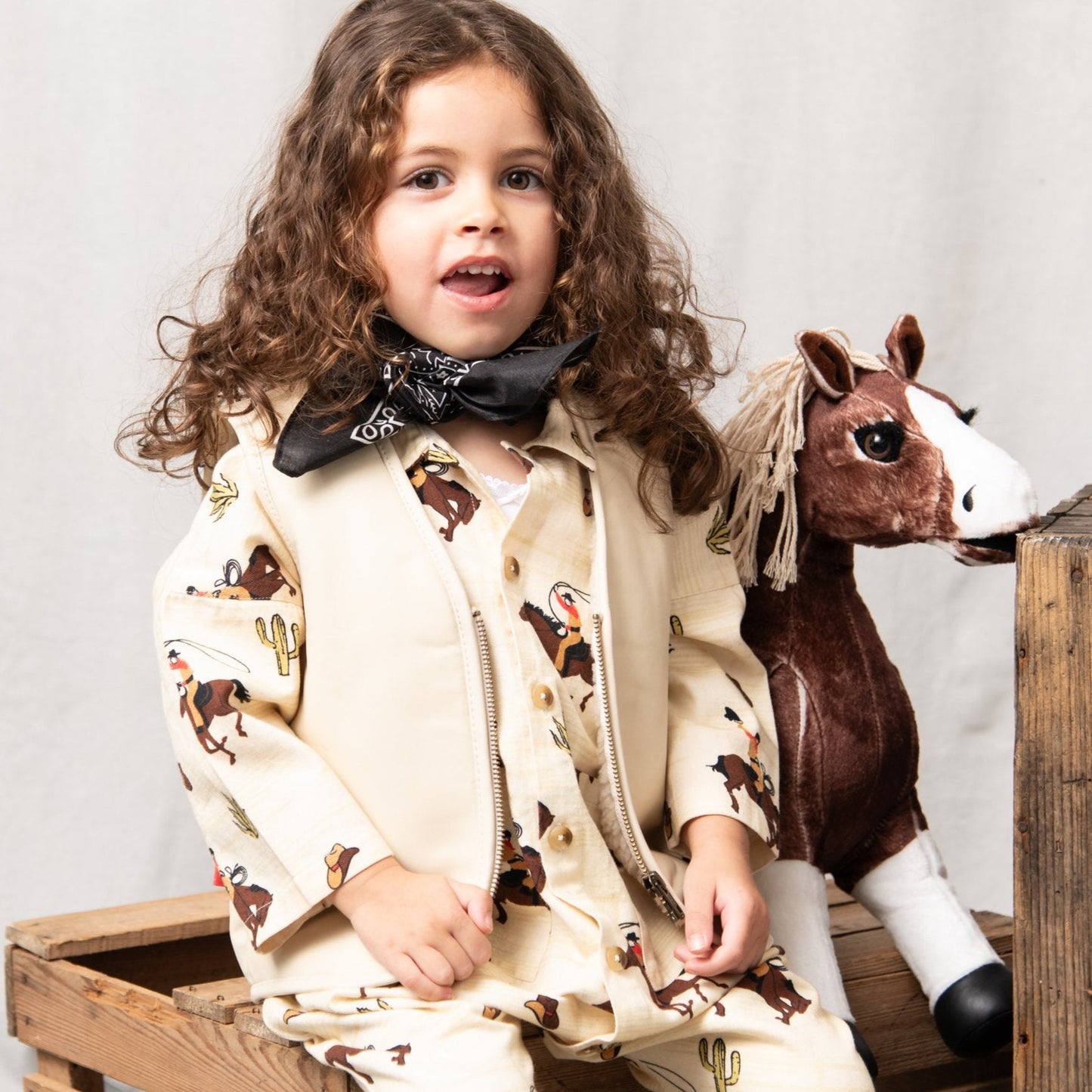 Hold Ya Horses Cream Leather Vest