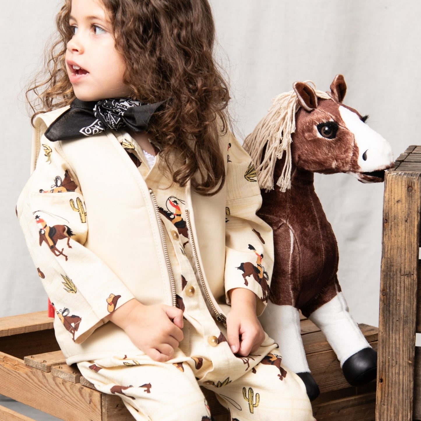 Hold Ya Horses Cream Leather Vest