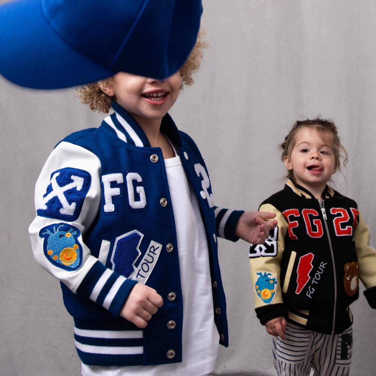 Awesome Letterman Jacket Snap Front Blue