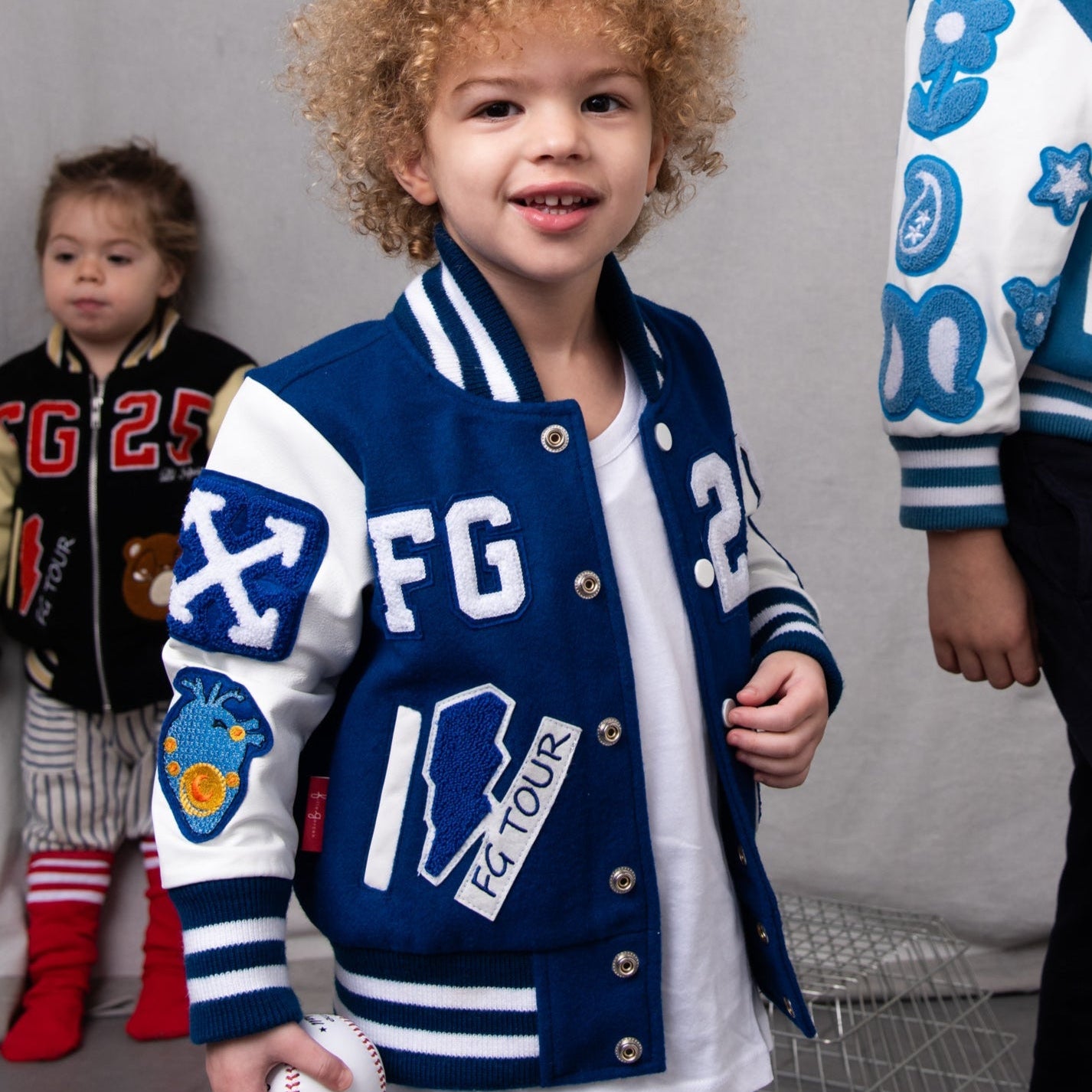 Awesome Letterman Jacket Snap Front Blue
