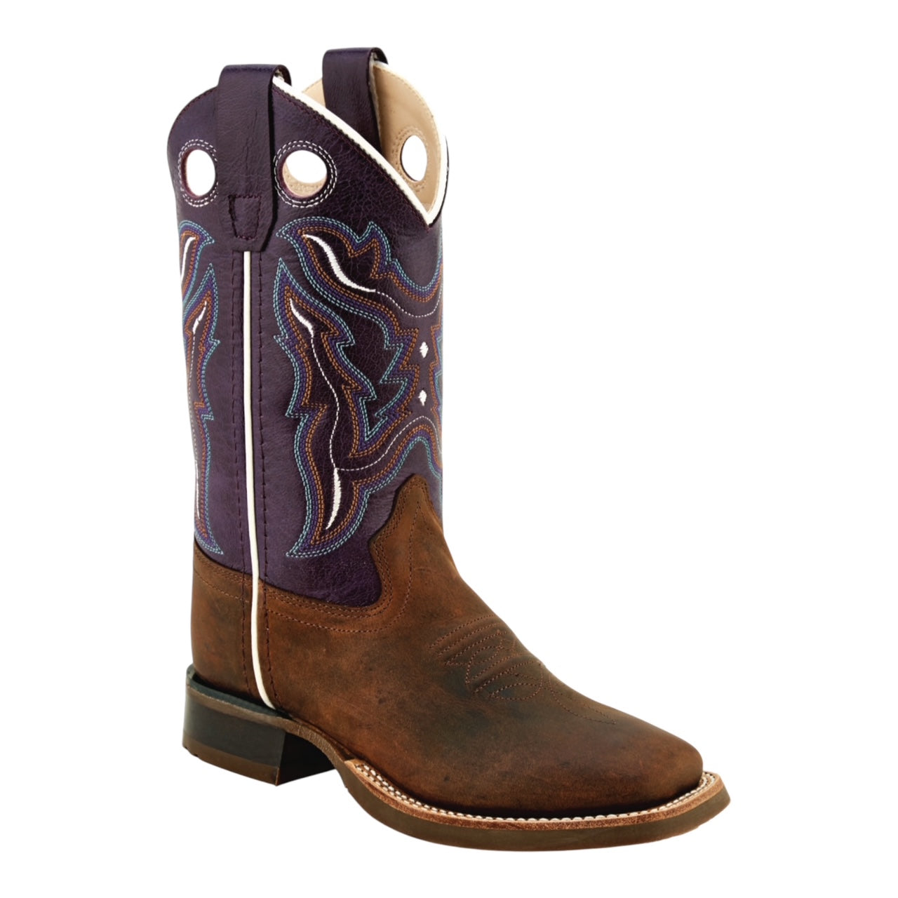 The Prairie Royal Boot – Washed Brown & Brown with Embroidery