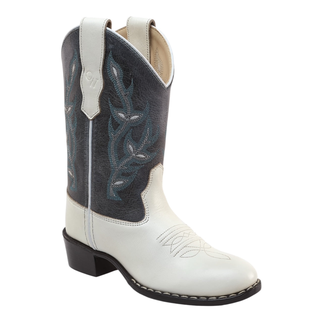The Dakota Boot – Black & White with Embroidered Accents