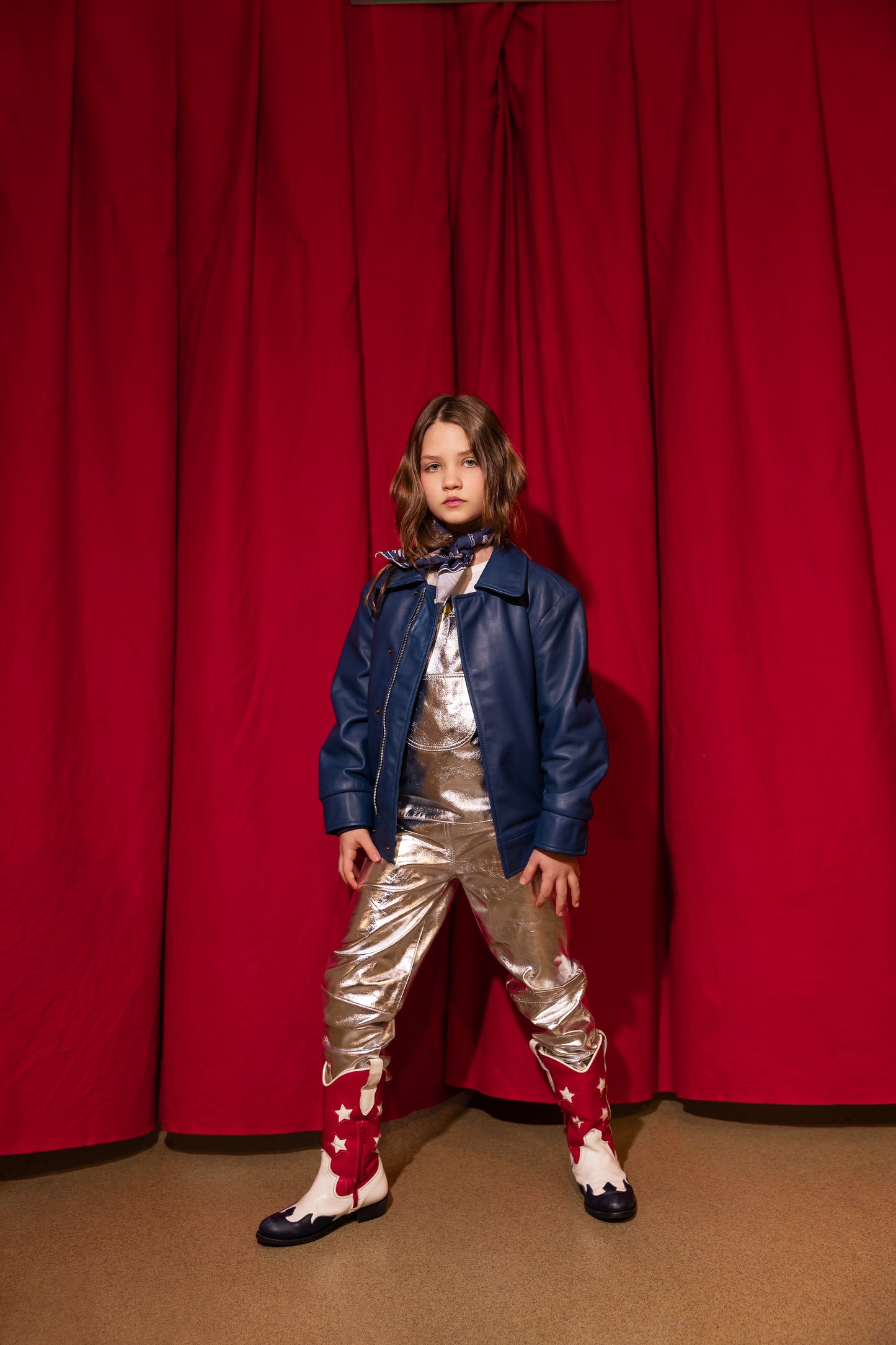 Oversmalls™ Nappa Leather Dungarees Silver