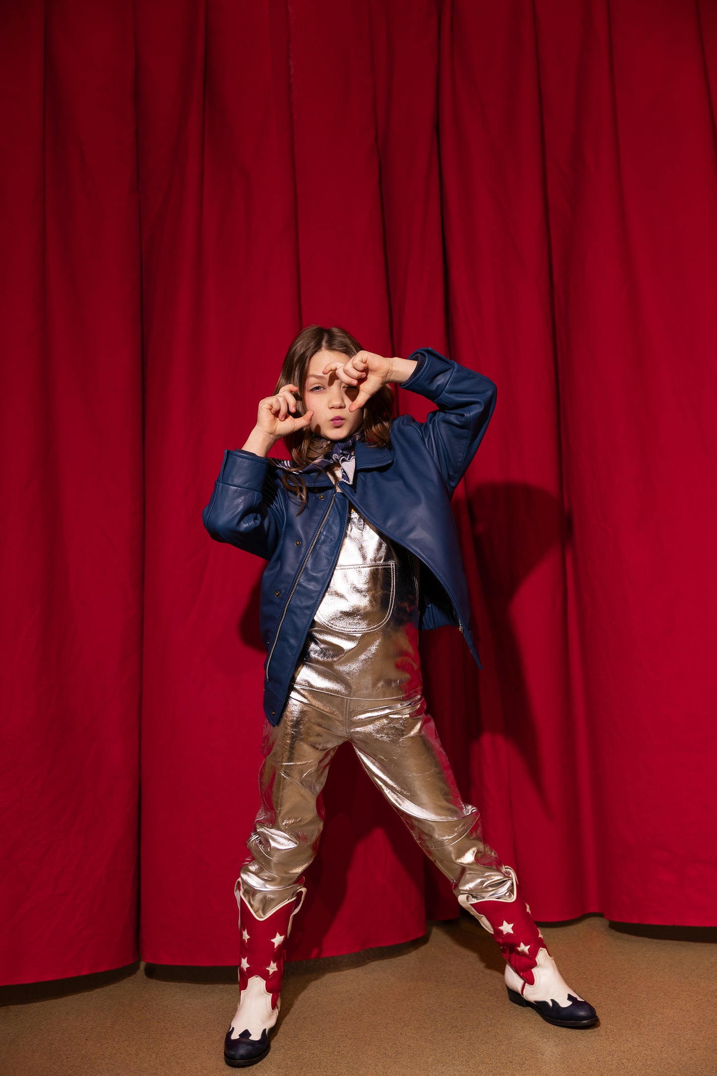Oversmalls™ Nappa Leather Dungarees Silver