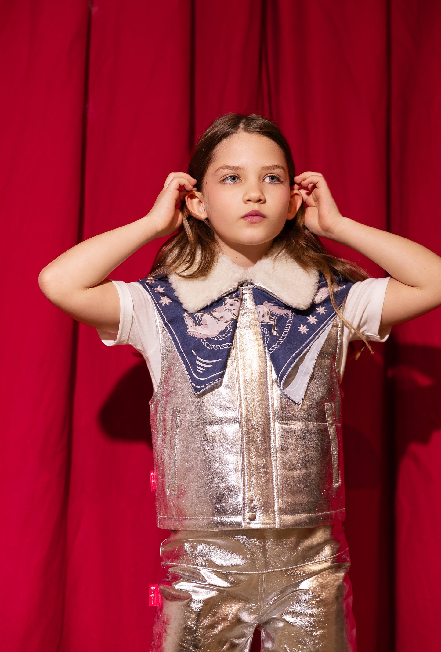 Moonlight Silver Leather Padded Zip Front Gilet