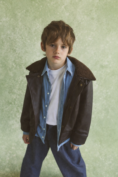 Hold Ya Horses Brown Leather Jacket Brown Shearling