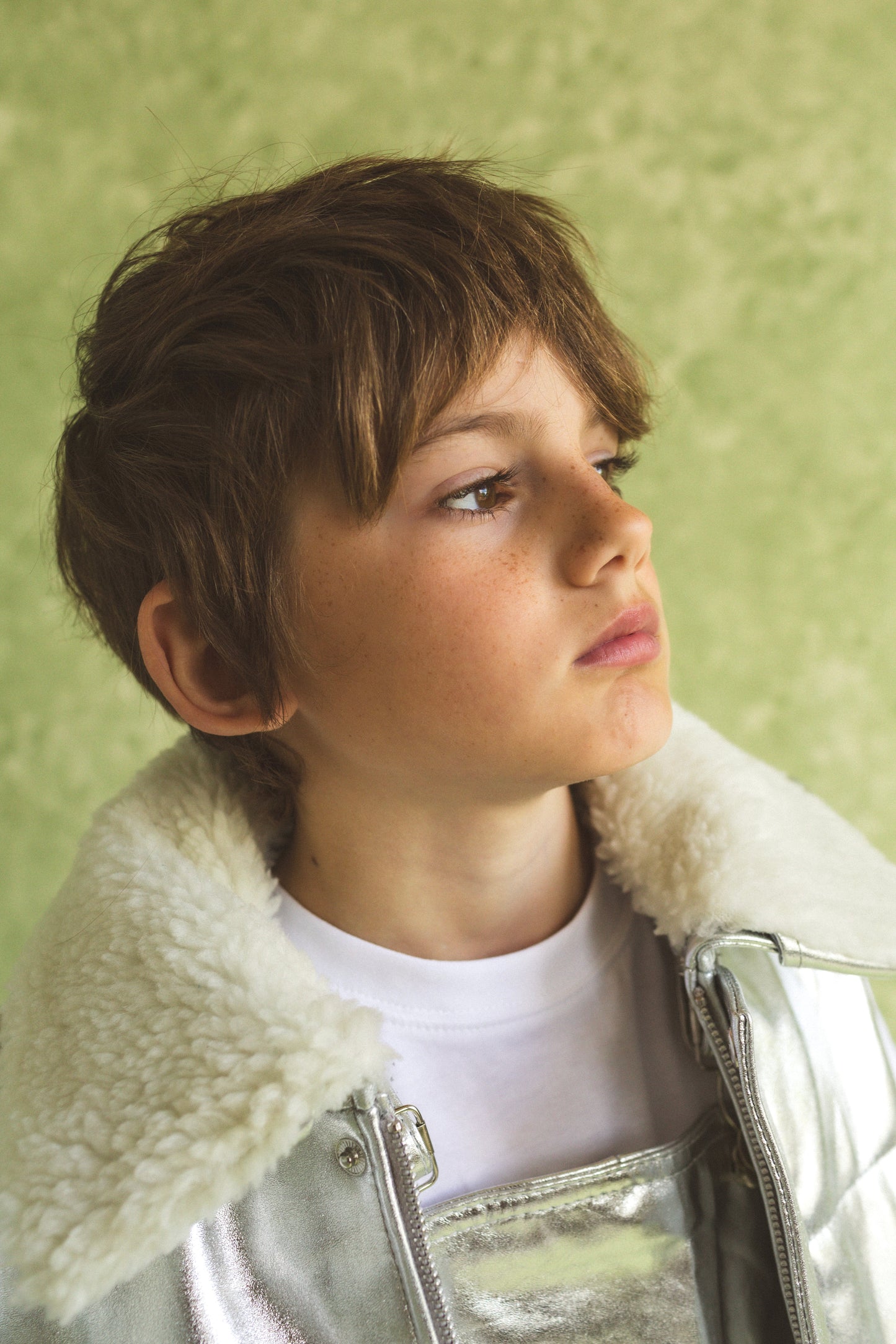 Moonlight Silver Leather Padded Zip Front Gilet