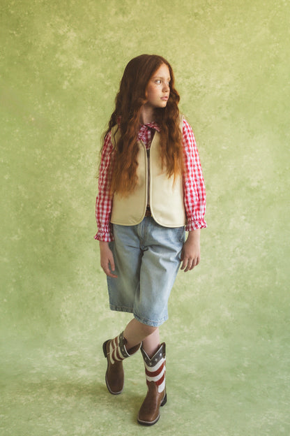 Hold Ya Horses Cream Leather Vest