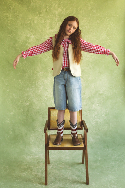 Hold Ya Horses Cream Leather Vest