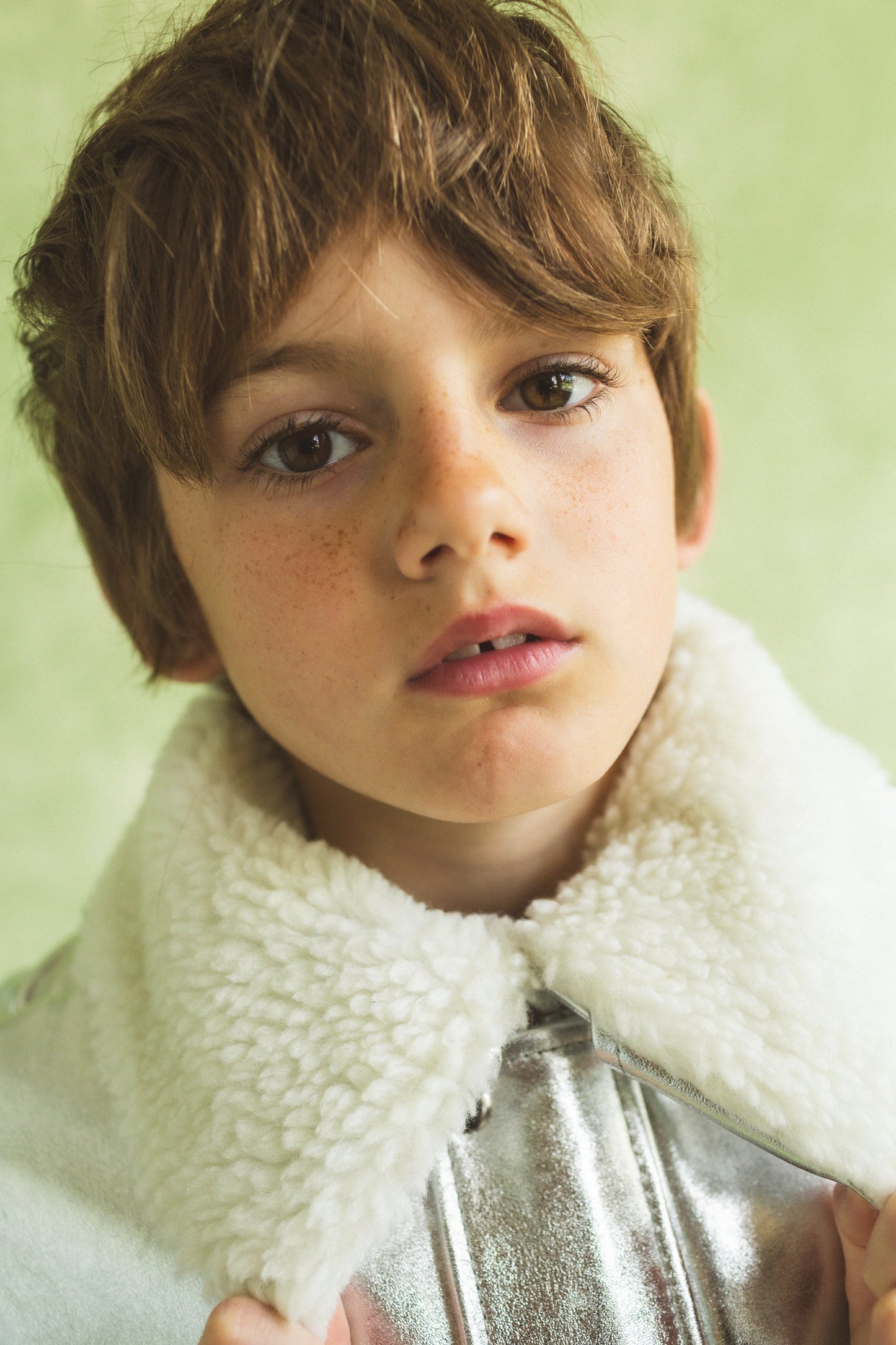 Moonlight Silver Leather Padded Zip Front Gilet