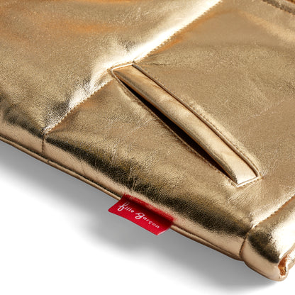 Starlight Gold Leather Padded Zip Front Gilet