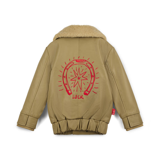 Bad Luck Khaki Leather Jacket