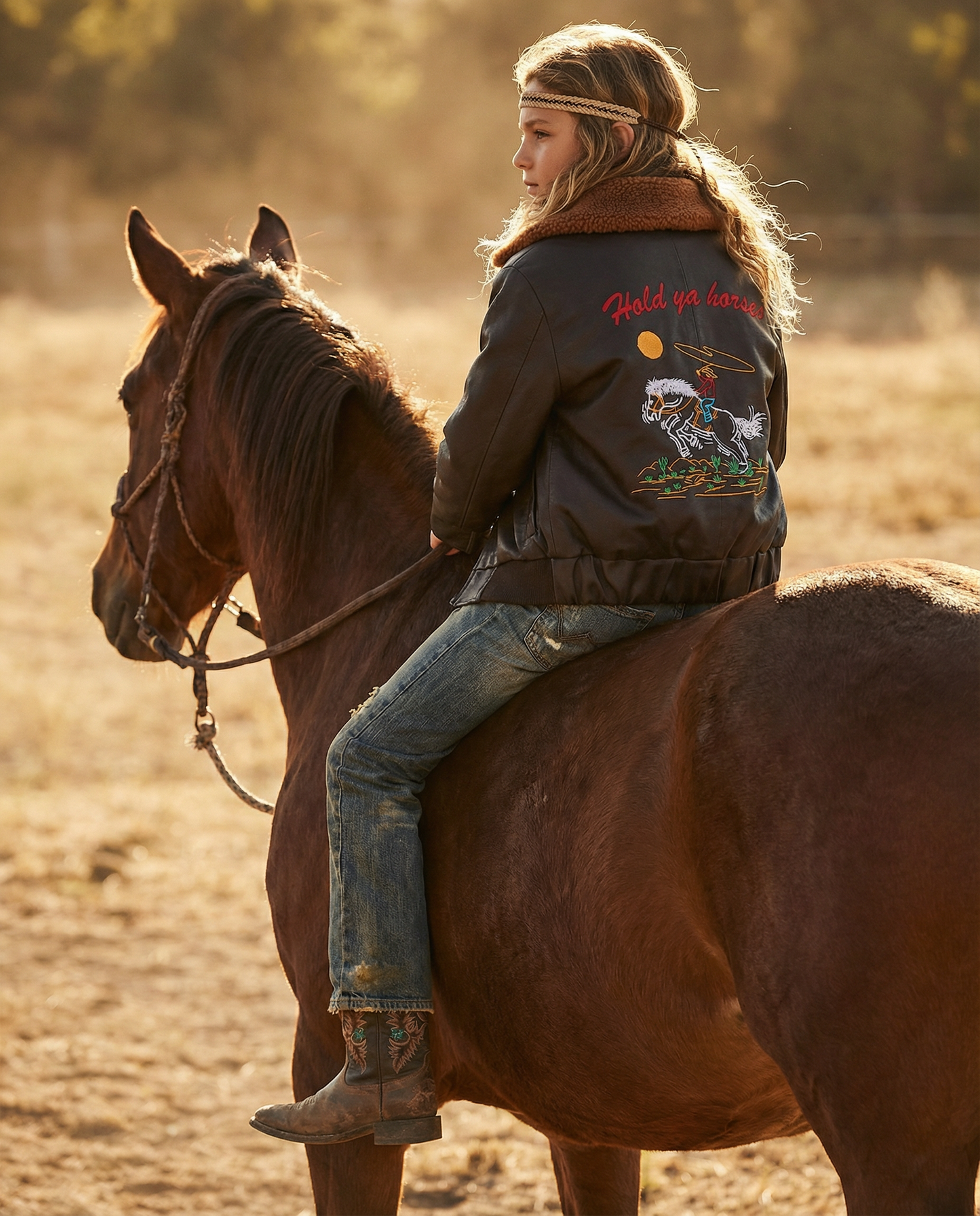 Hold Ya Horses Brown Leather Jacket Brown Shearling