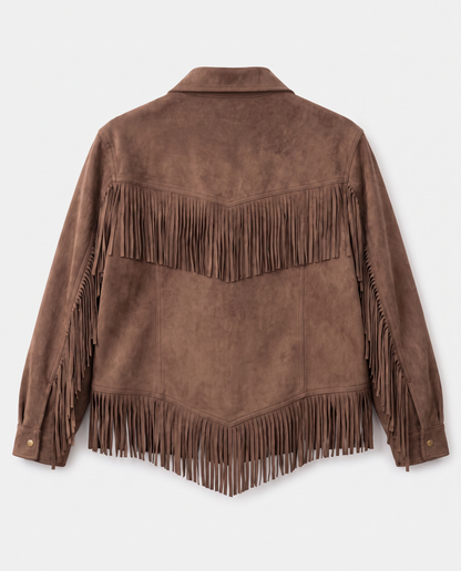 Suede Tassel Shirt Jacket