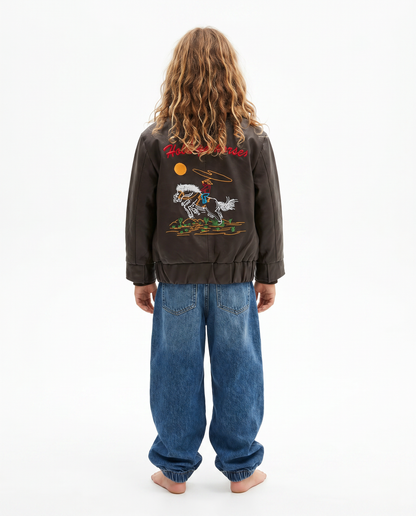 Hold Ya Horses Brown Leather Jacket Brown Shearling