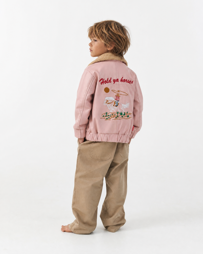 Hold Ya Horses Leather Jacket Soft Pink