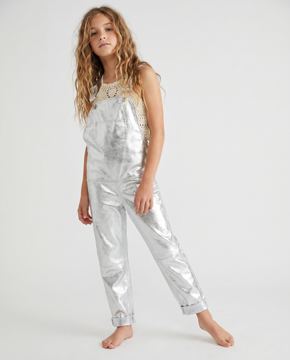 Oversmalls™ Nappa Leather Dungarees Silver