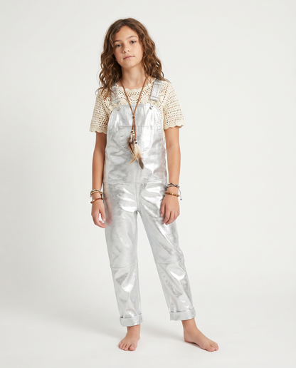 Oversmalls™ Nappa Leather Dungarees Silver
