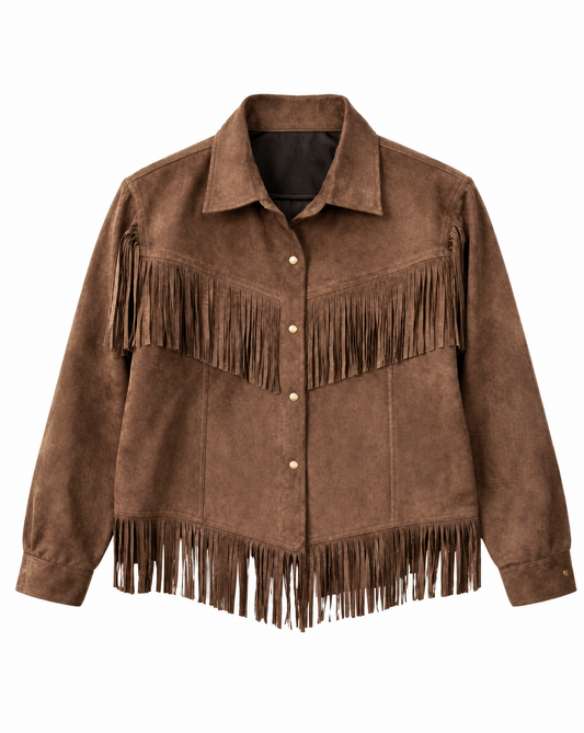 Suede Tassel Shirt Jacket