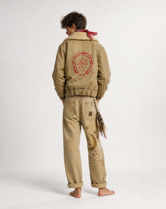 Bad Luck Khaki Leather Jacket