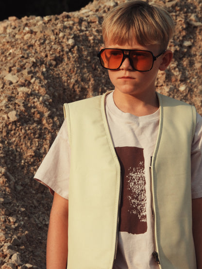 Hold Ya Horses Cream Leather Vest