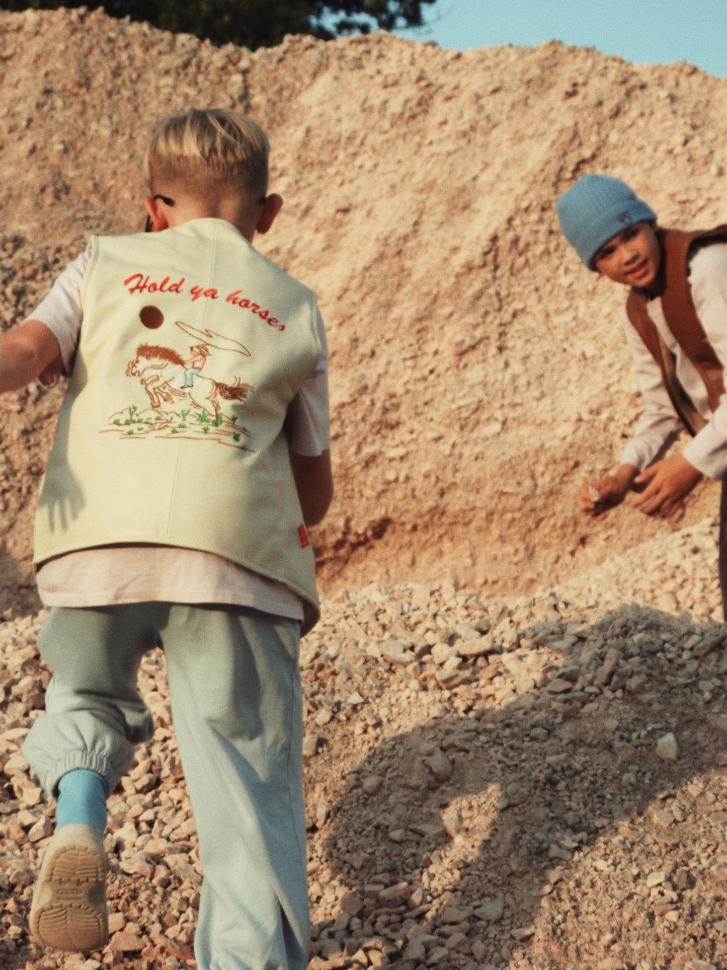 Hold Ya Horses Cream Leather Vest