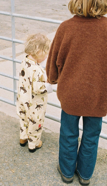 Cowboy Canvas Oversized Boilersuit – Cream