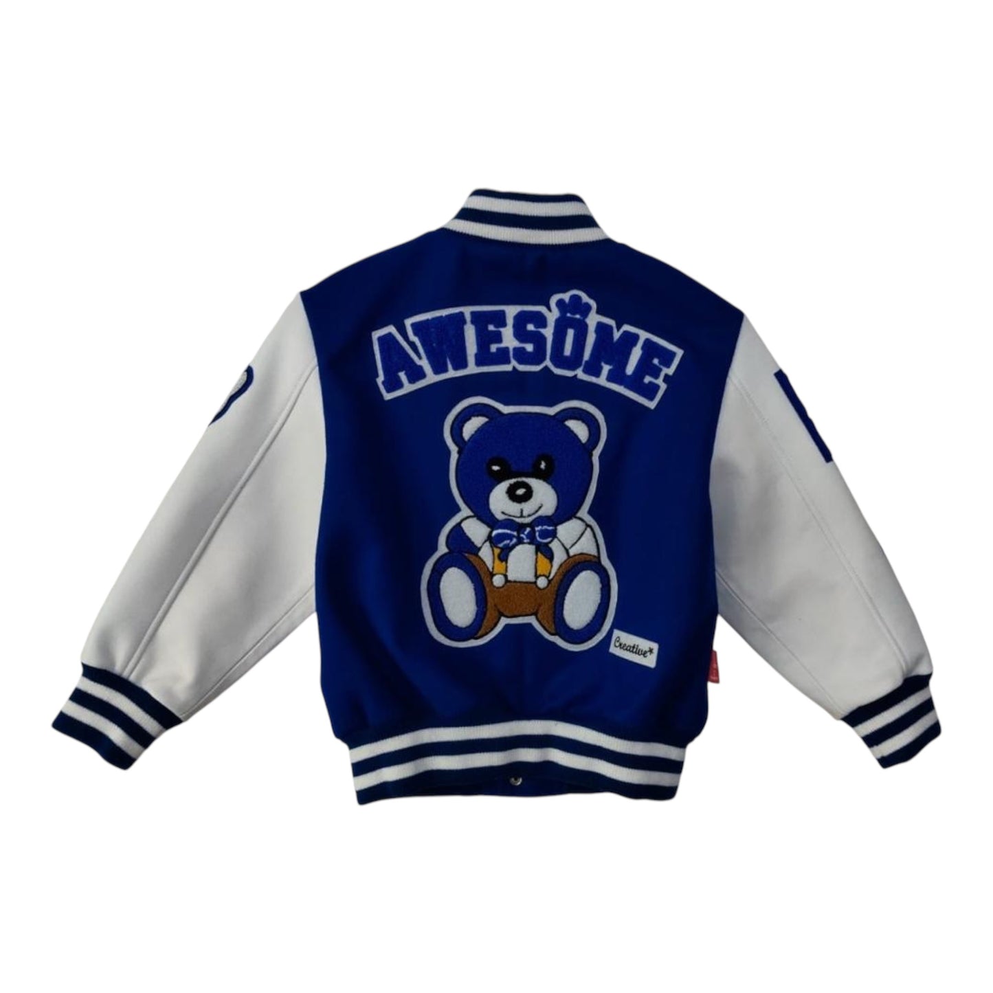 Awesome Letterman Jacket Snap Front Blue