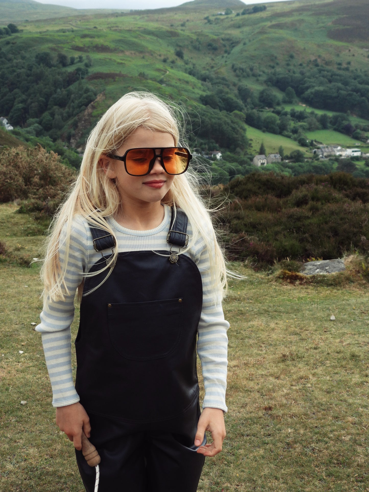 Oversmalls™ Nappa Leather Dungarees Navy