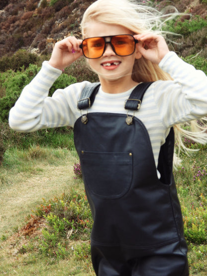 Oversmalls™ Nappa Leather Dungarees Navy